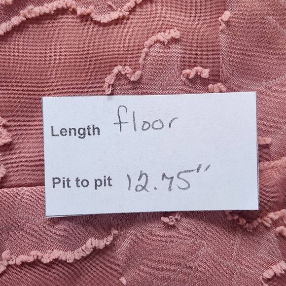 Lulus Rose Burnout Maxi Dress NWOT Size XS Pink Strapless Prom Dress - Picture 9 of 9